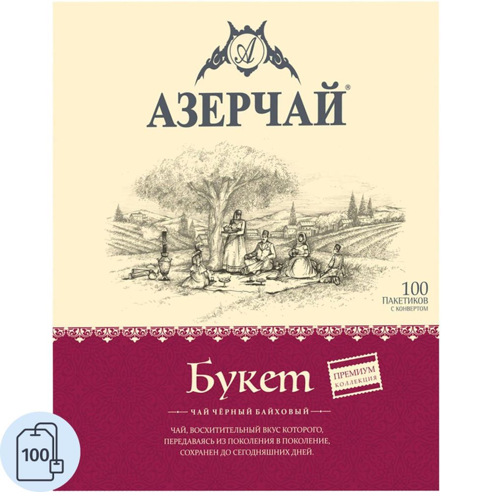 Чай Азерчай Premium Collection Buket черный байх с кон., 100пакx1,6гр 414122