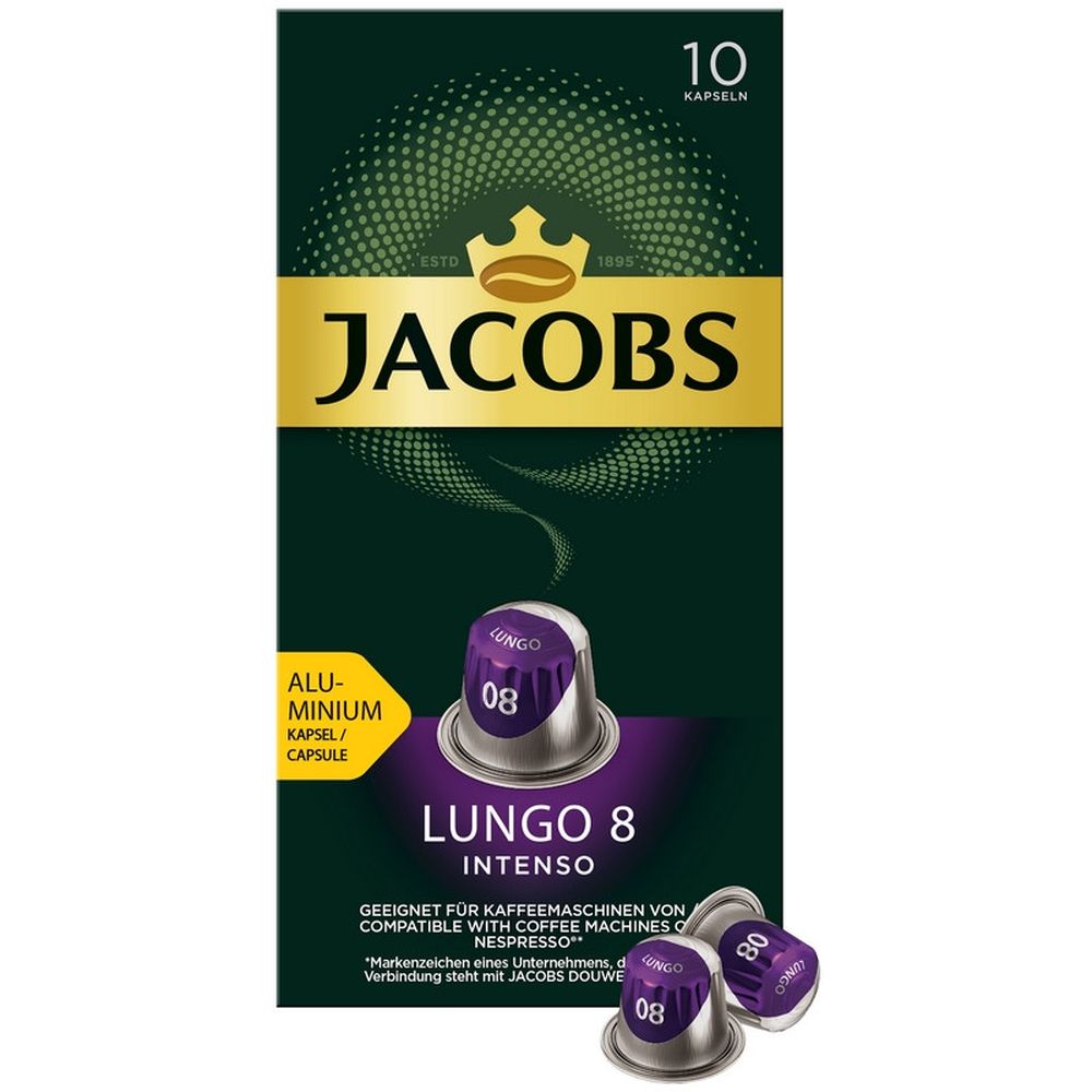 Кофе в капсулах JACOBS Lungo 8 Intenso, 10x5г