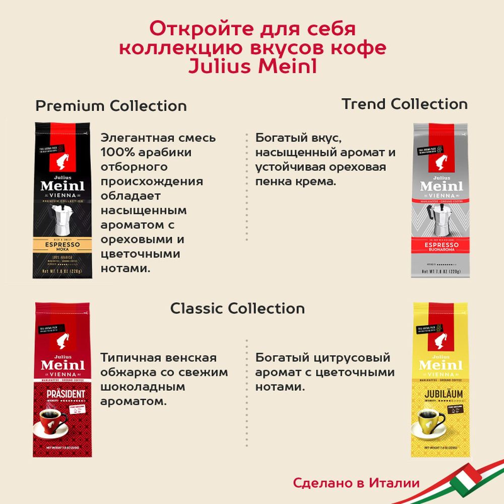 Кофе Julius Meinl Президент молотый, 500гр