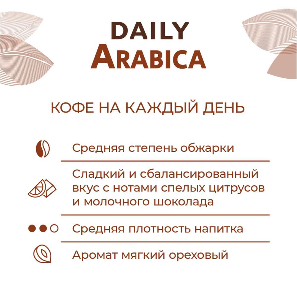Кофе Poetti Daily Arabica в зернах, 1кг