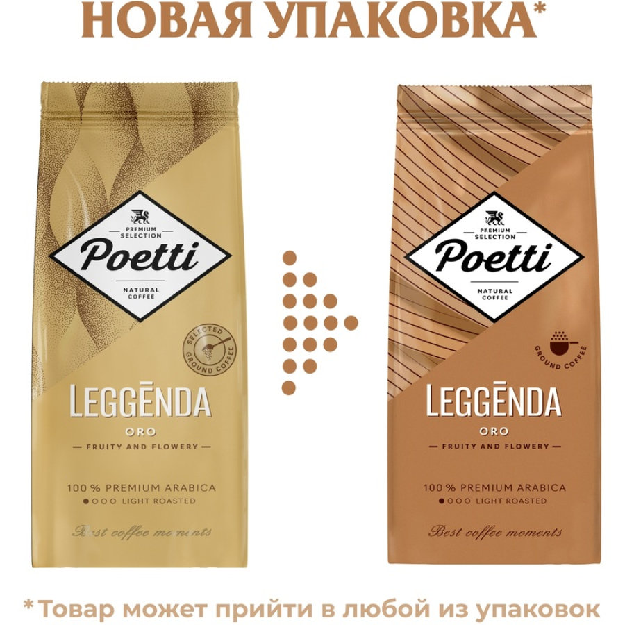 Кофе Poetti Leggenda Oro молотый, 250г