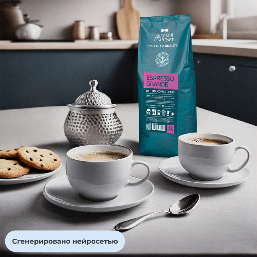 Кофе Деловой Стандарт Espresso Grande в зернах нат. жар., 1кг