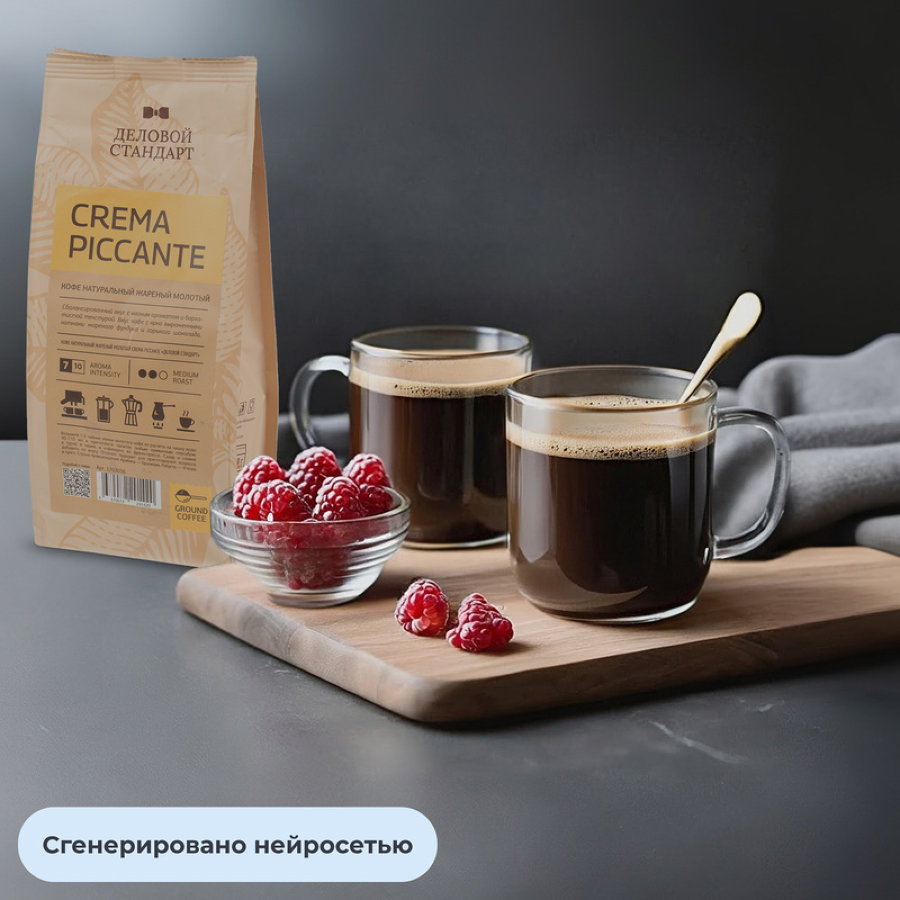 Кофе Деловой Стандарт Piccante Crema молотый натуральный жареный, 250г