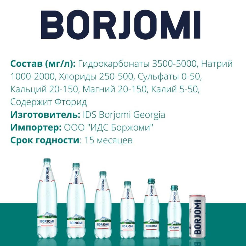 Вода минеральная Боржоми 0,5 л газированная пэт.