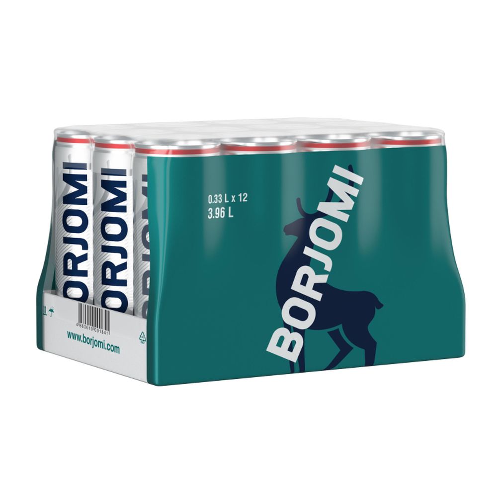 Вода минеральная Боржоми 0.33 л газированная ж/б.