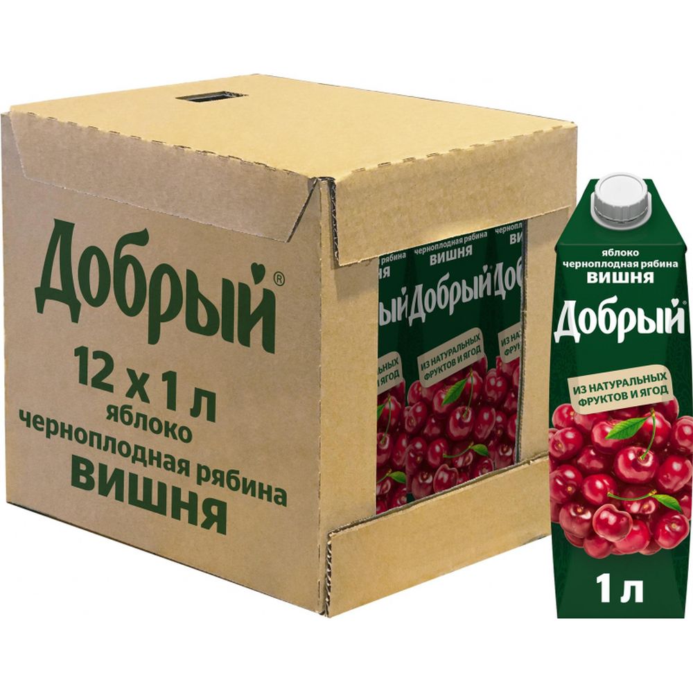 Сок Добрый яблоко-вишня-черноплодная рябина 1л. тпак