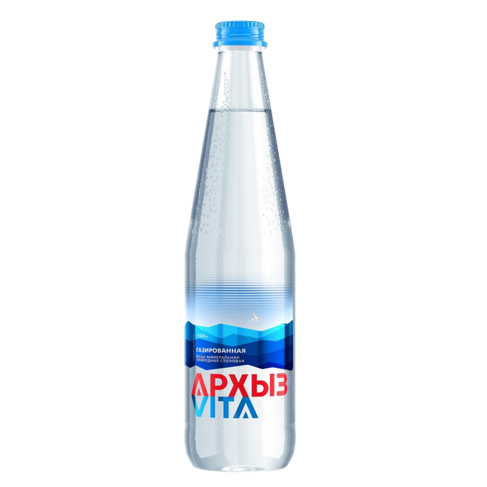 Вода минеральная Архыз Vita природ. столов., газированная, стекло, 0,5л