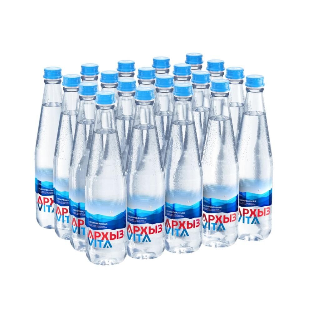 Вода минеральная Архыз Vita природ. столов., газированная, стекло, 0,5л