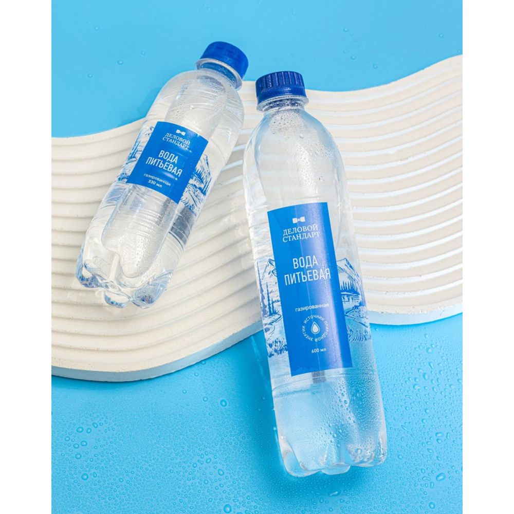 Вода питьевая Деловой Стандарт газированная пэт 0,6л