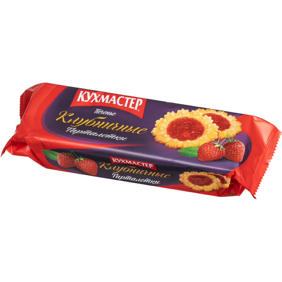 Печенье сдобное Кухмастер Тарталетки клубничные 240г
