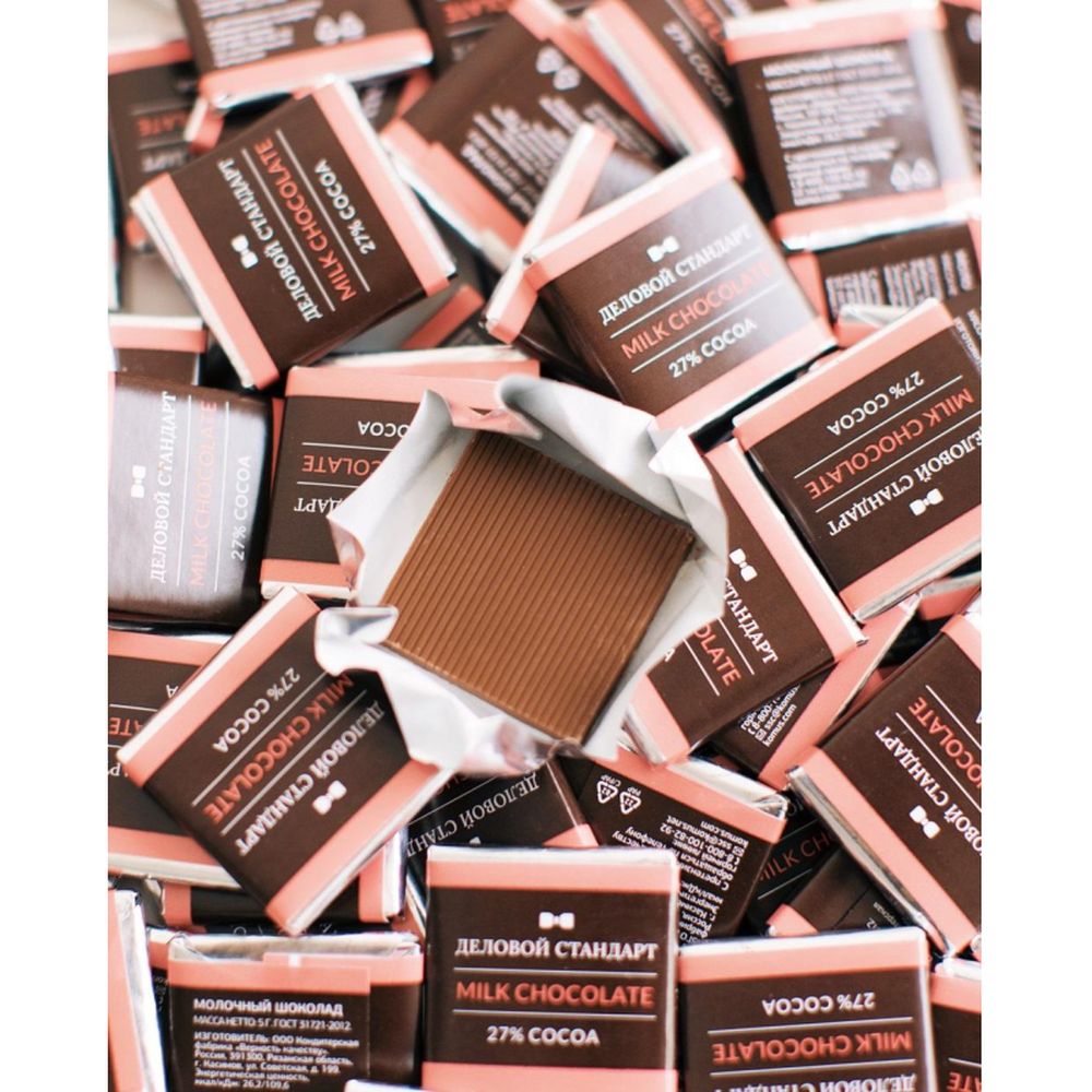 Шоколад порционный Деловой Стандарт молочный 27%, 5г/160шт