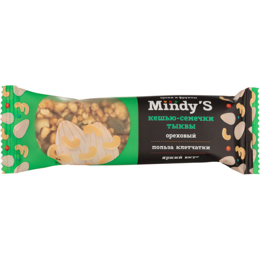 Батончик глазированный MindyS Кешью-Семечки тыквы, 30штx35г