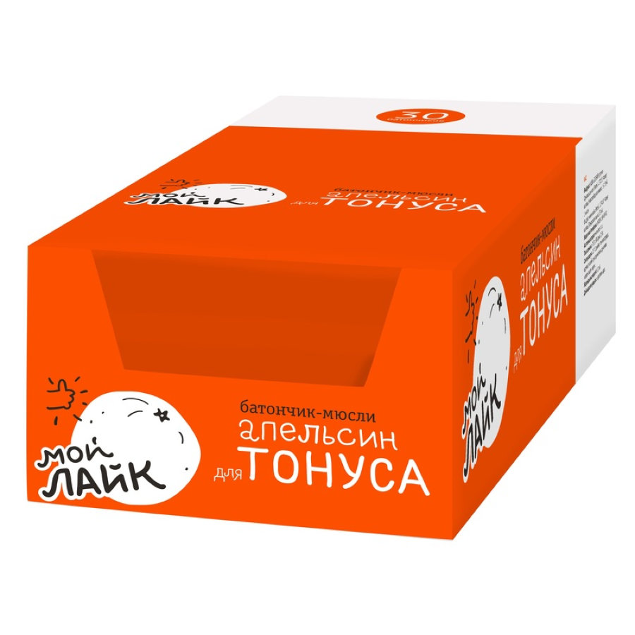 Батончик мюсли Леовит Апельсин для тонуса, (30б/25г) 