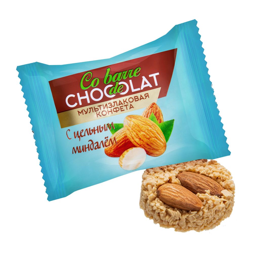 Конфеты Co barre de Chocolat мультизлаковые с цельным миндалем, 200г