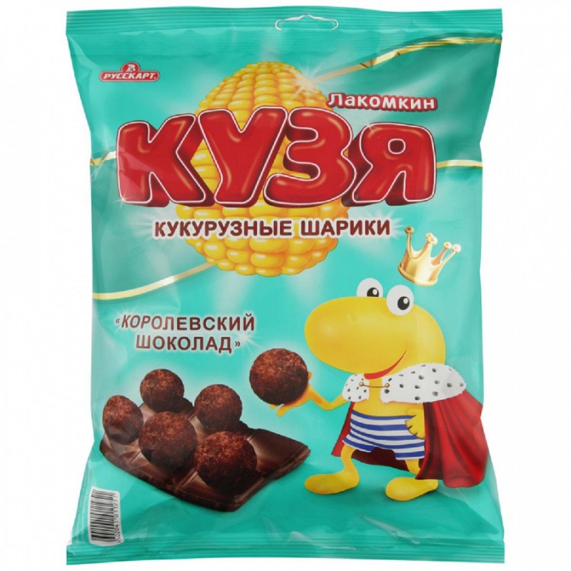 Кукурузные шарики с шоколадом Кузя Лакомкин, 100г