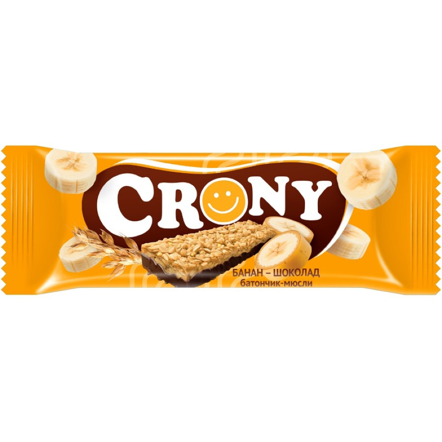 Батончик мюсли Crony Банан и шоколад, 50гх12шт/уп