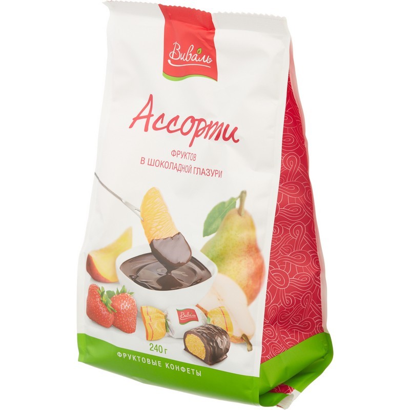 Коктейль Ассорти фруктов в шоколадной глазури Виваль 240 г