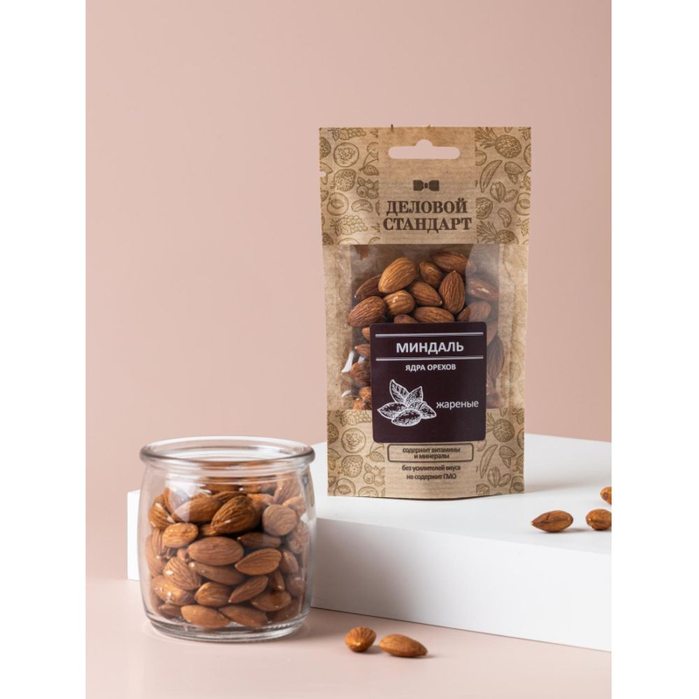 Миндаль Деловой стандарт жареный, 50гх12шт/уп