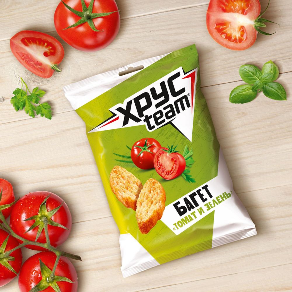 Сухарики Хрустим багет томат/зелень 60 г