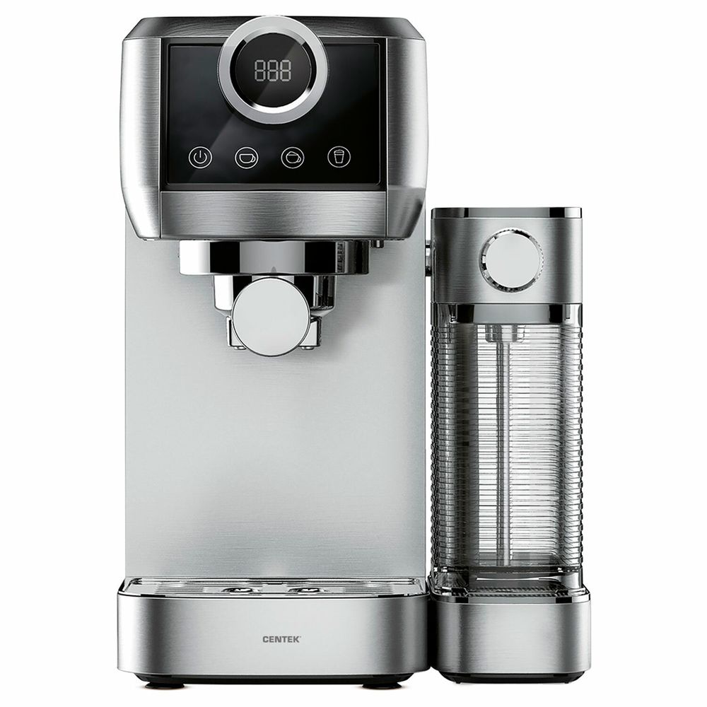 Кофеварка рожковая CENTEK CT-1170, 1350 Вт, объем 1,3 л, 20 бар, автоматический капучинатор, серая