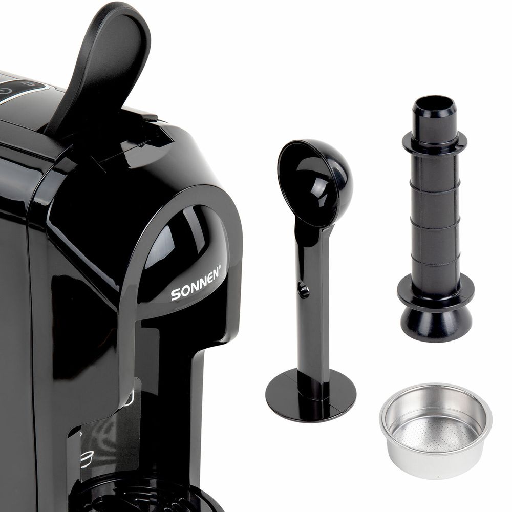 Кофемашина капсульная 3 в 1 для молотого кофе и капсул DOLCE GUSTO и NESPRESSO, SONNEN CM510, 1450 Вт, объем 0,6 л