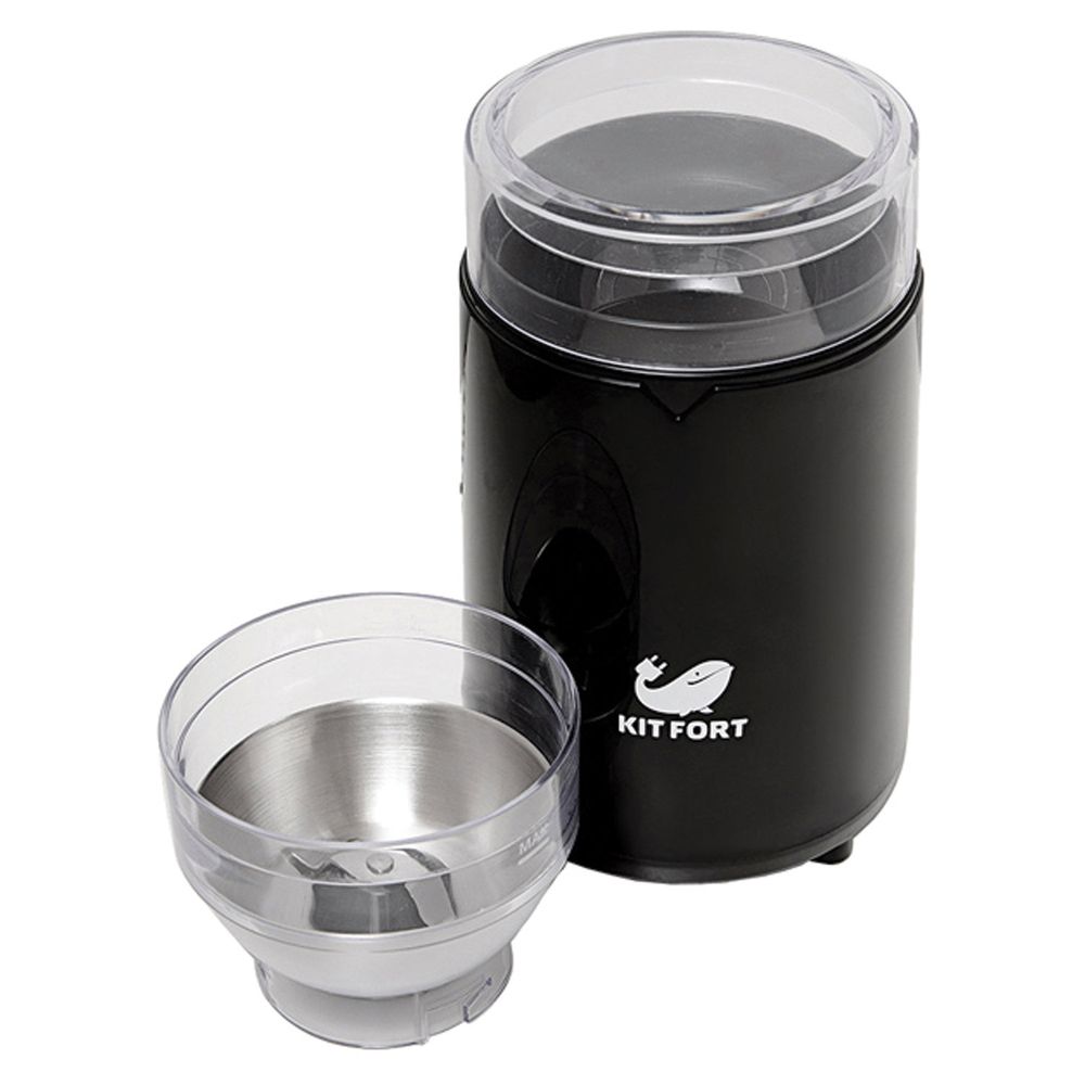 Кофемолка KITFORT КТ-1314, мощность 150 Вт, вместимость 60 г, пластик, черный