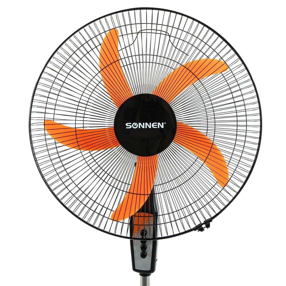 Вентилятор напольный, 3 режима, SONNEN TF-50W-45-А304, d=45 см, 50 Вт, черный, 454789, FS