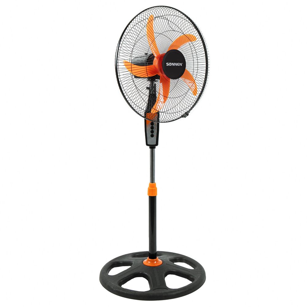 Вентилятор напольный, 3 режима, SONNEN TF-50W-45-А304, d=45 см, 50 Вт, черный, 454789, FS