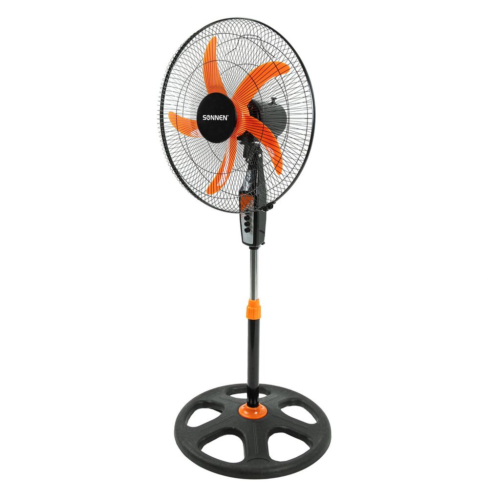 Вентилятор напольный, 3 режима, SONNEN TF-50W-45-А304, d=45 см, 50 Вт, черный, 454789, FS