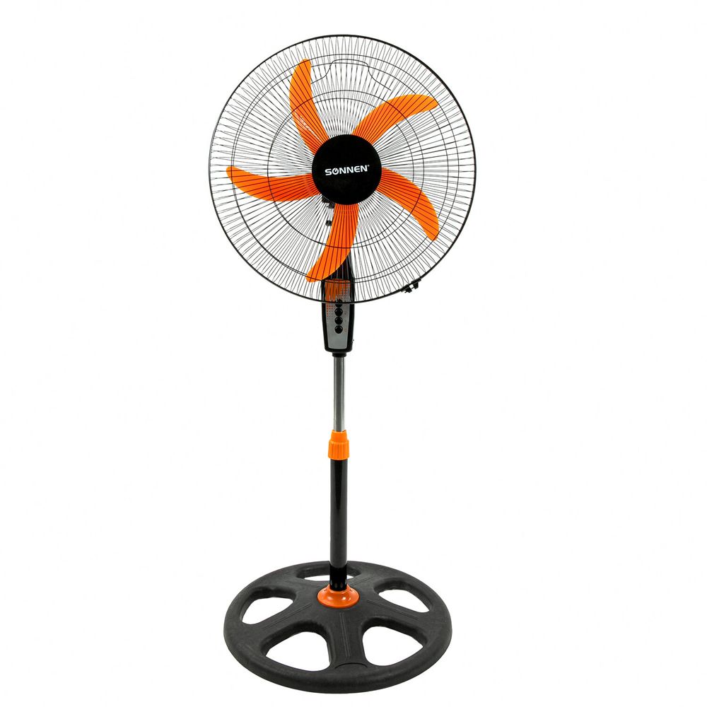 Вентилятор напольный, 3 режима, SONNEN TF-50W-45-А304, d=45 см, 50 Вт, черный, 454789, FS