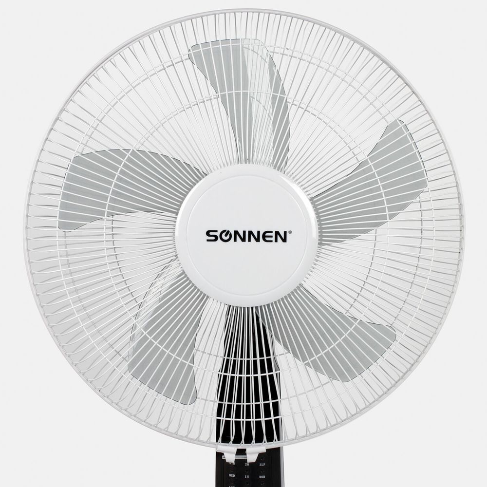 Вентилятор напольный, 3 режима, пульт ДУ, SONNEN TF-45W-40-520, d=40 см, 45 Вт, белый, 454788, F