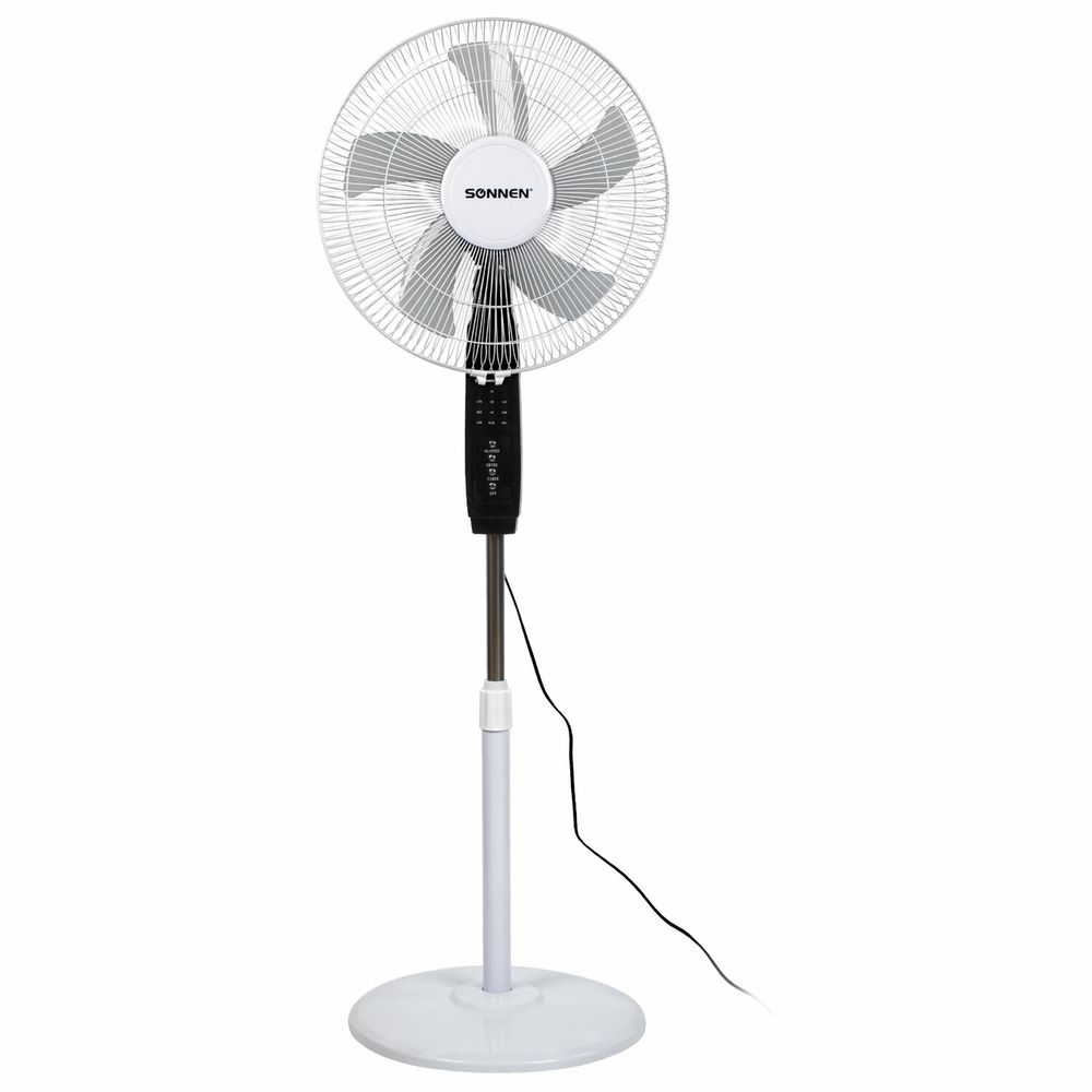 Вентилятор напольный, 3 режима, пульт ДУ, SONNEN TF-45W-40-520, d=40 см, 45 Вт, белый, 454788, F