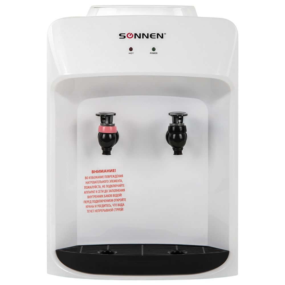 Кулер водонагреватель БЕЗ ОХЛАЖДЕНИЯ, SONNEN TSH-02T, настольный, 2 крана, белый