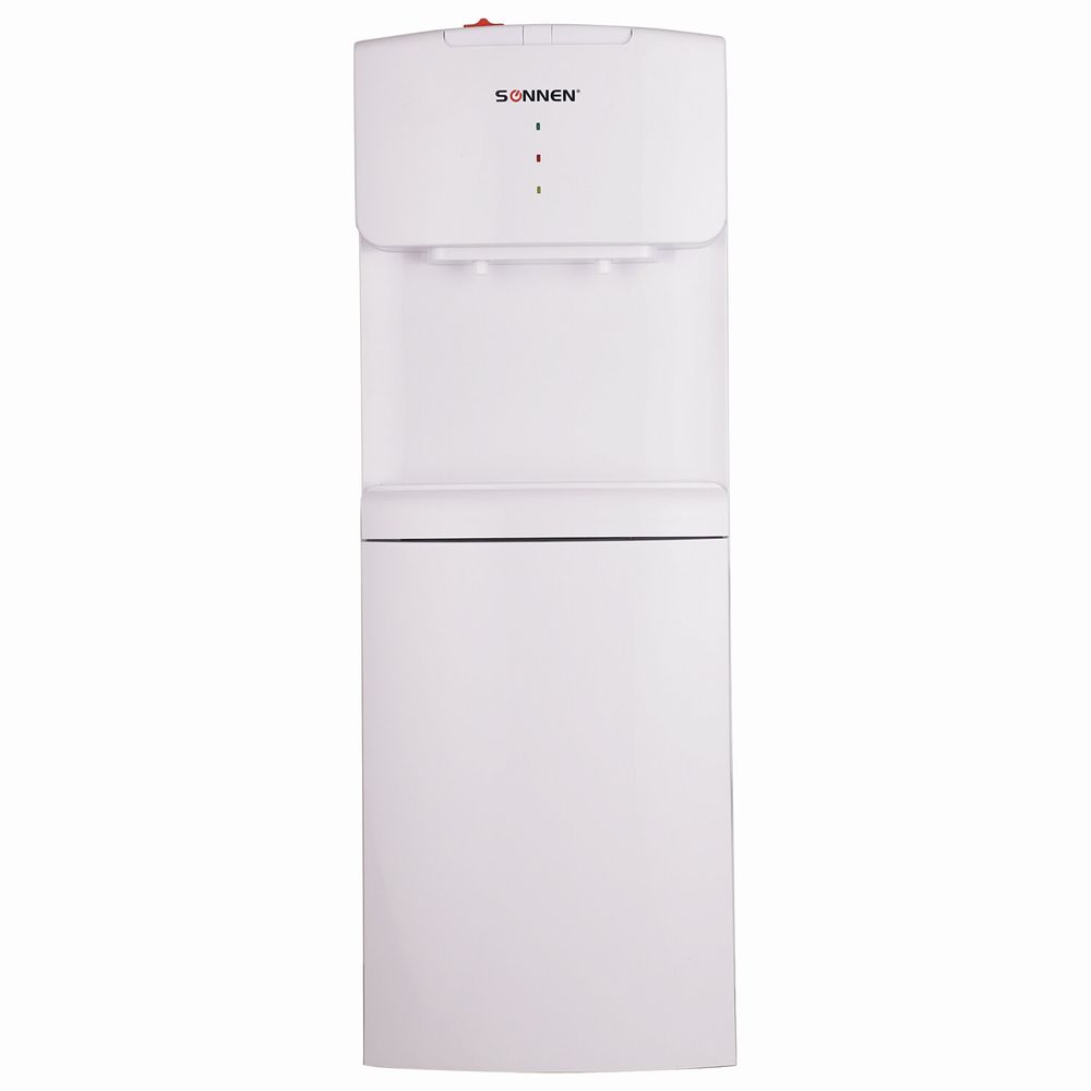 Кулер водораздатчик БЕЗ НАГРЕВА И ОХЛАЖДЕНИЯ, SONNEN FS-02N, напольный, 2 крана, белый