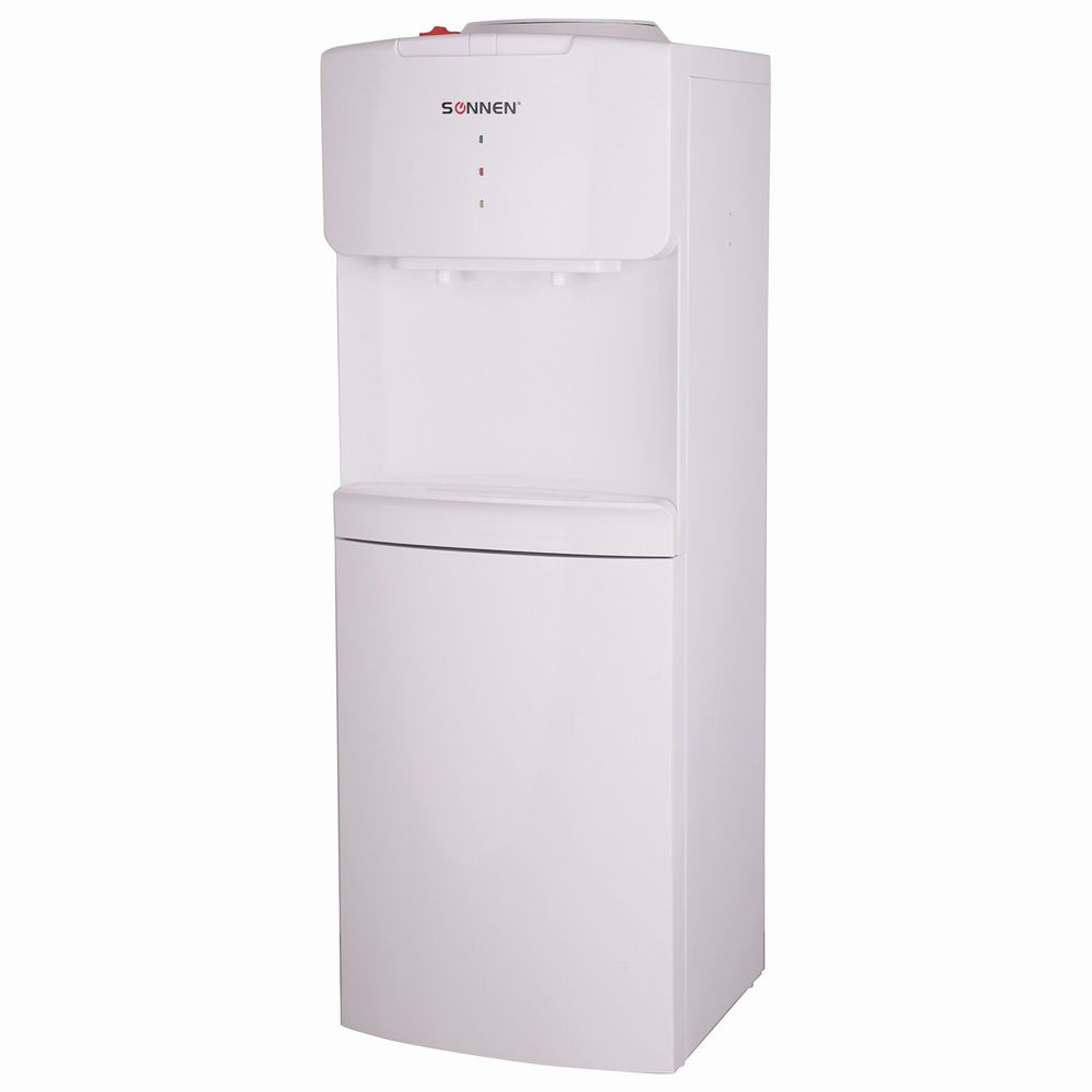Кулер водораздатчик БЕЗ НАГРЕВА И ОХЛАЖДЕНИЯ, SONNEN FS-02N, напольный, 2 крана, белый