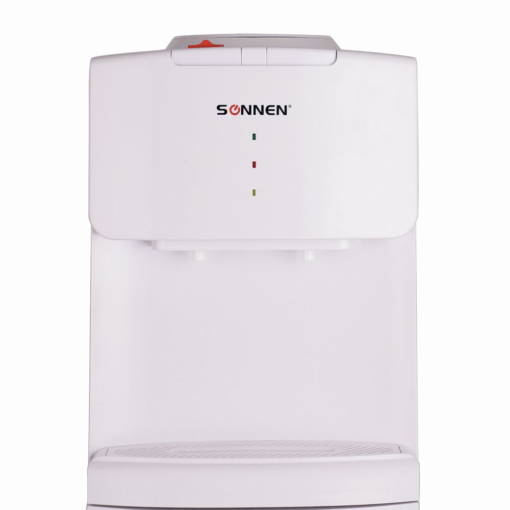 Кулер водораздатчик БЕЗ НАГРЕВА И ОХЛАЖДЕНИЯ, SONNEN FS-02N, напольный, 2 крана, белый