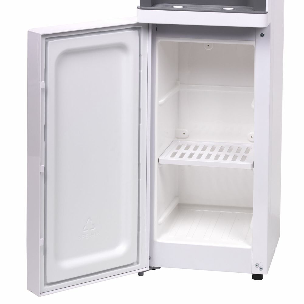 Кулер для воды SONNEN FSC-02BA, напольный, НАГРЕВ/ОХЛАЖДЕНИЕ КОМПРЕССОР, шкаф, 2 крана, серый