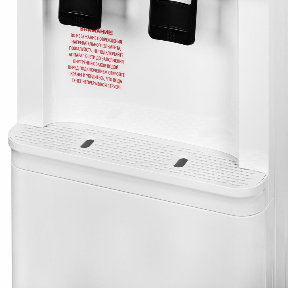 Кулер для воды SONNEN FSE-02A, напольный, НАГРЕВ/ОХЛАЖДЕНИЕ ЭЛЕКТРОННОЕ, 2 крана, белый