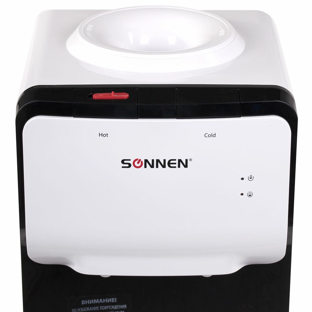 Кулер для воды SONNEN FSE-02SA, напольный, НАГРЕВ/ОХЛАЖДЕНИЕ ЭЛЕКТРОННОЕ, 2 крана, белый
