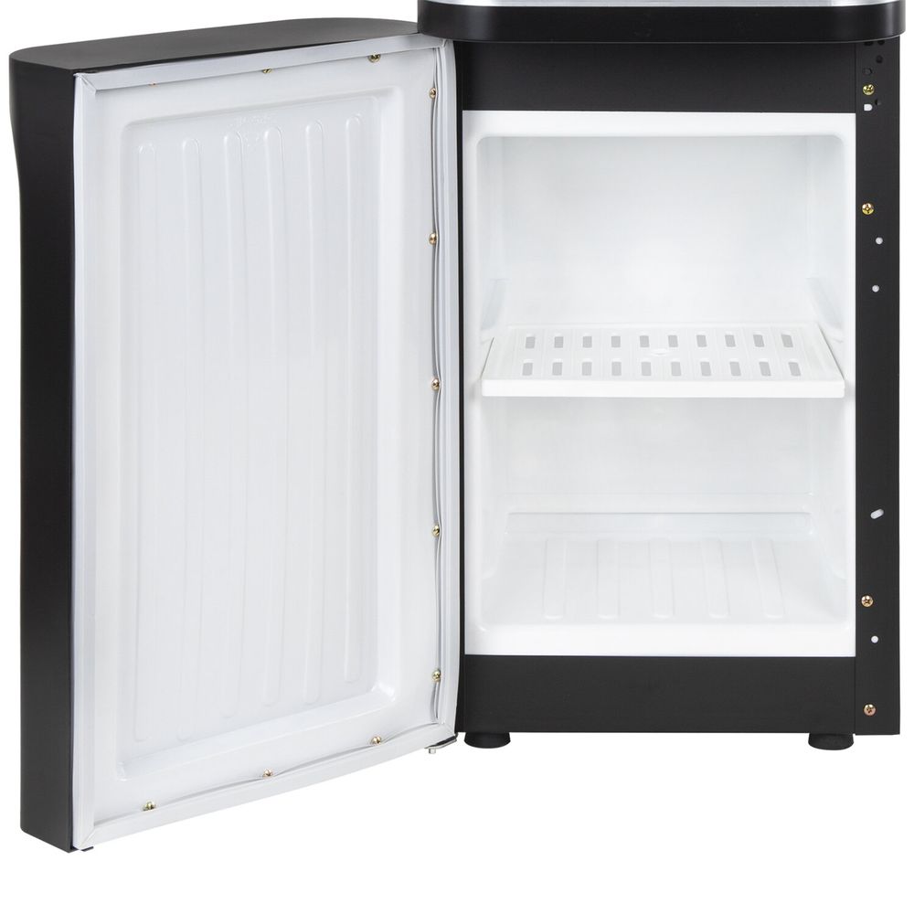 Кулер для воды SONNEN FSE-02WBc, напольный, НАГРЕВ/ОХЛАЖДЕНИЕ ЭЛЕКТРОННОЕ, шкаф, 2 крана, черный