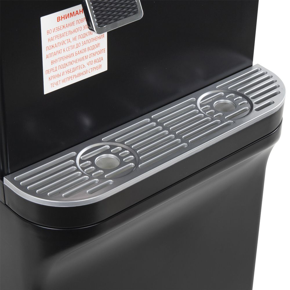 Кулер для воды SONNEN FSE-02WBc, напольный, НАГРЕВ/ОХЛАЖДЕНИЕ ЭЛЕКТРОННОЕ, шкаф, 2 крана, черный