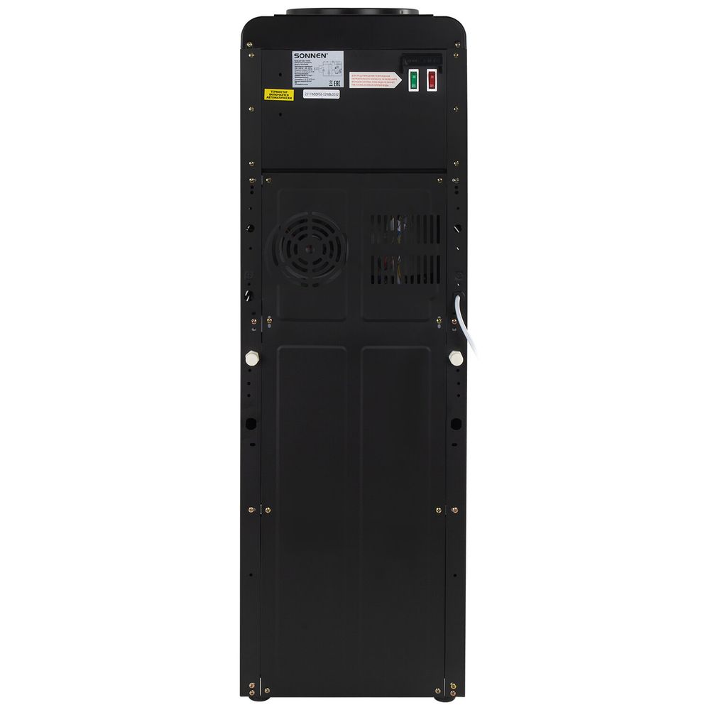 Кулер для воды SONNEN FSE-02WBc, напольный, НАГРЕВ/ОХЛАЖДЕНИЕ ЭЛЕКТРОННОЕ, шкаф, 2 крана, черный