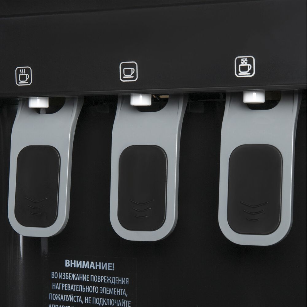 Кулер для воды SONNEN FSE-03Bi напольный, нагрев/охлаждение, НИЖНЯЯ ЗАГРУЗКА, 3 крана, графит