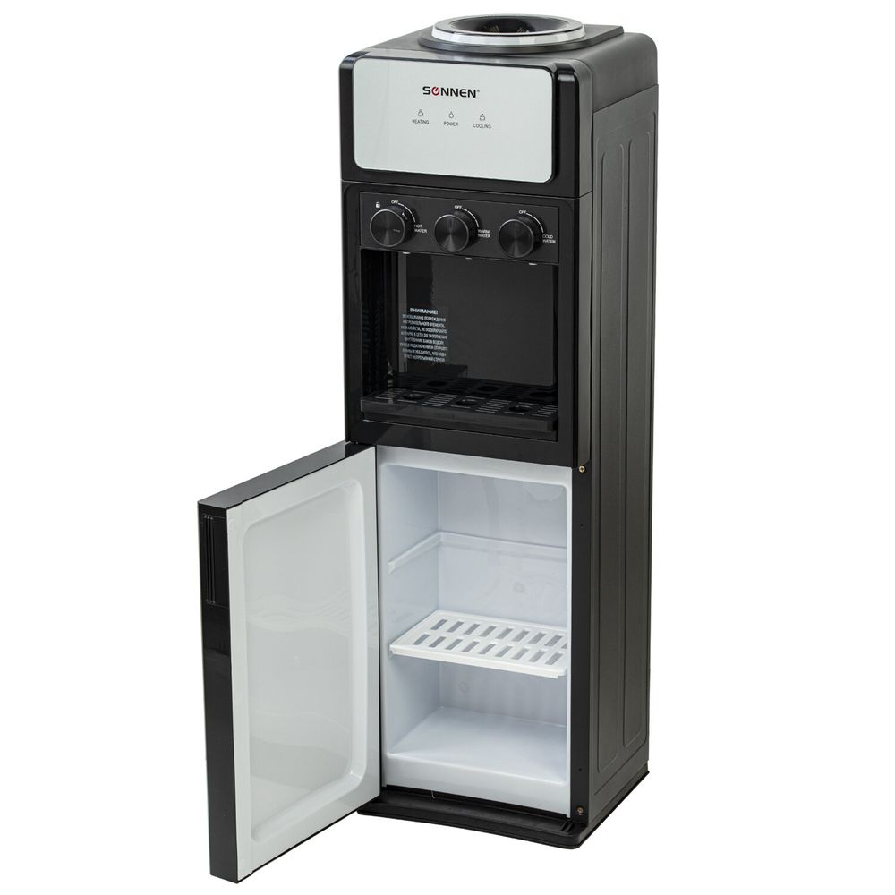 Кулер для воды SONNEN FSE-03Ri, напольный, НАГРЕВ/ОХЛАЖДЕНИЕ ЭЛЕКТРОННОЕ, 3 крана, шкаф