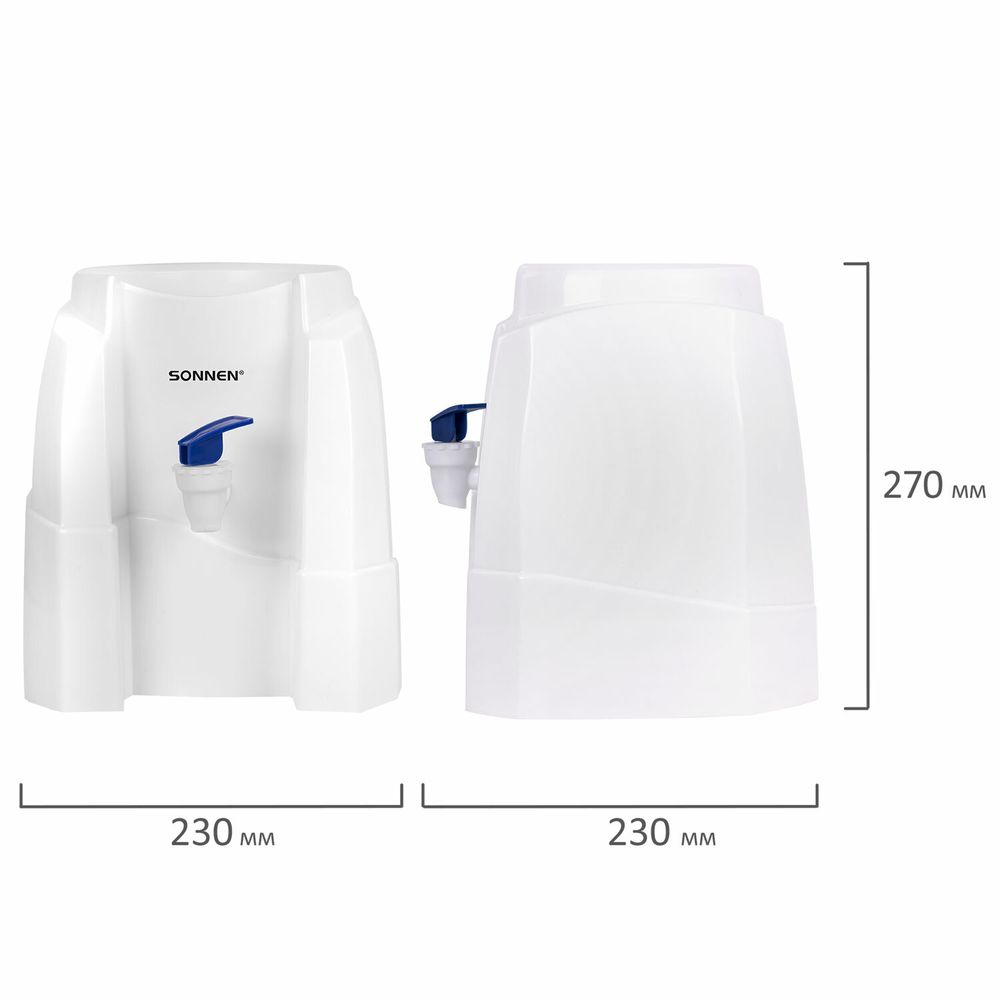 Кулер-водораздатчик БЕЗ НАГРЕВА И ОХЛАЖДЕНИЯ, SONNEN TS-01W, настольный, 1 кран, белый