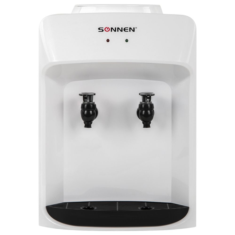 Кулер-водораздатчик БЕЗ НАГРЕВА И ОХЛАЖДЕНИЯ, SONNEN TS-01WT, настольный, 2 крана, белый
