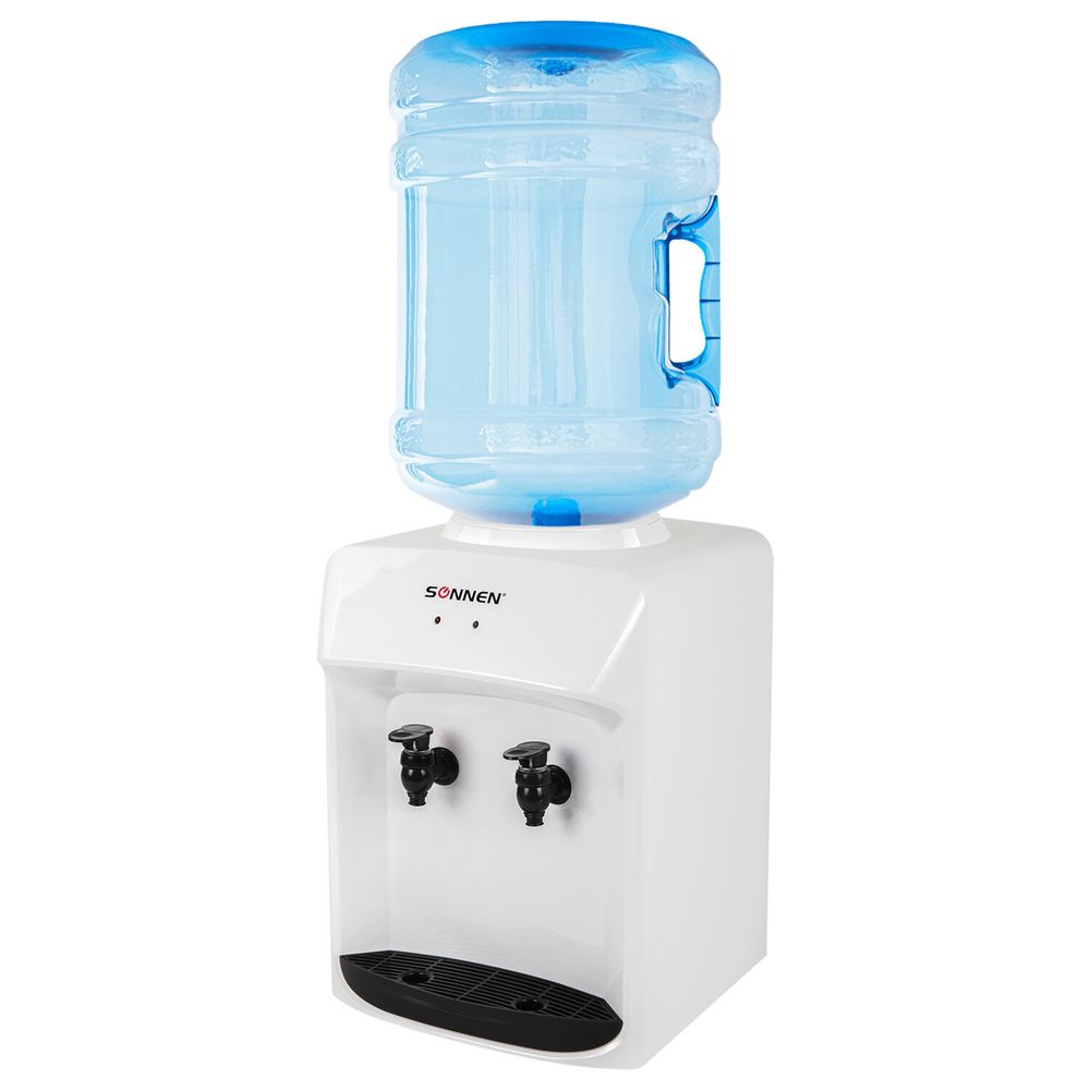 Кулер-водораздатчик БЕЗ НАГРЕВА И ОХЛАЖДЕНИЯ, SONNEN TS-01WT, настольный, 2 крана, белый