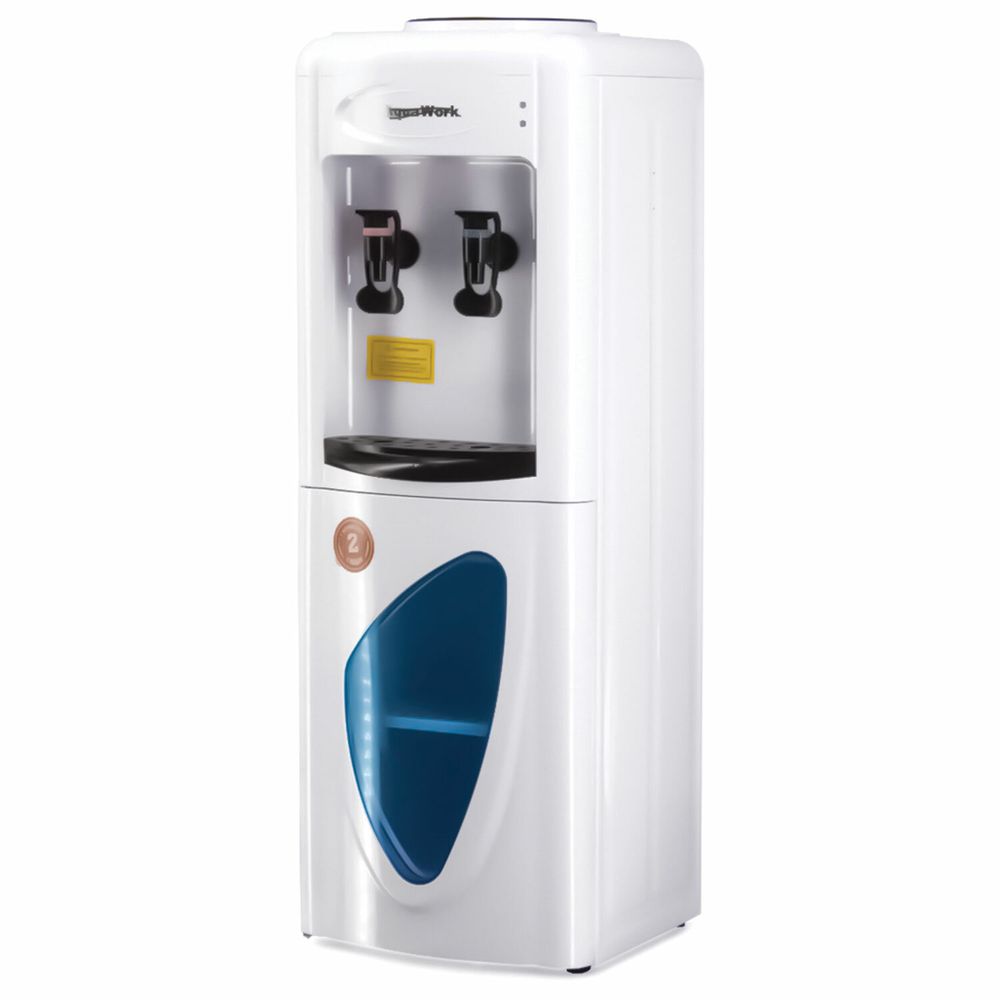Водораздатчик-кулер БЕЗ НАГРЕВА И ОХЛАЖДЕНИЯ, AQUA WORK 0.7-LWR, напольный, шкаф, 2 крана, белый