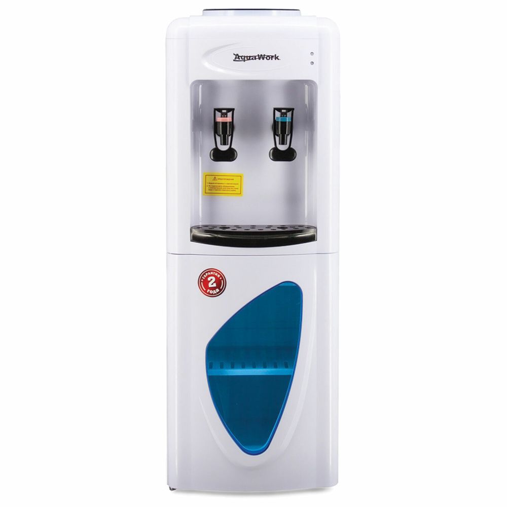 Водораздатчик-кулер БЕЗ НАГРЕВА И ОХЛАЖДЕНИЯ, AQUA WORK 0.7-LWR, напольный, шкаф, 2 крана, белый