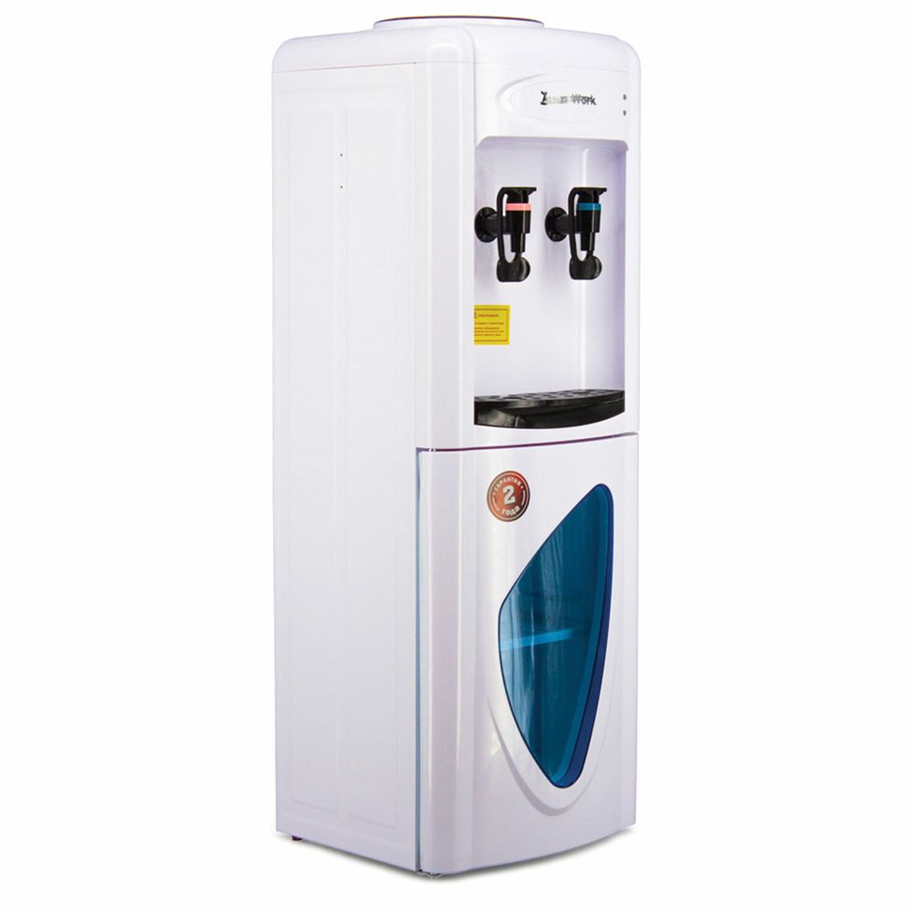 Водораздатчик-кулер БЕЗ НАГРЕВА И ОХЛАЖДЕНИЯ, AQUA WORK 0.7-LWR, напольный, шкаф, 2 крана, белый